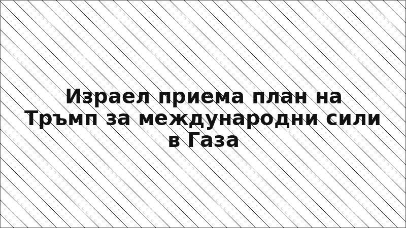 Израел приема план на Тръмп за международни сили в Газа
