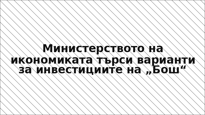 Министерството на икономиката търси варианти за инвестициите на „Бош“
