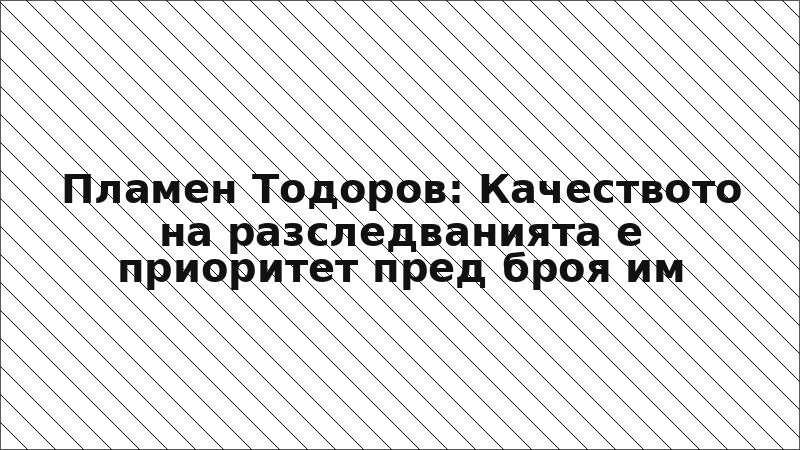Пламен Тодоров: Качеството на разследванията е приоритет пред броя им