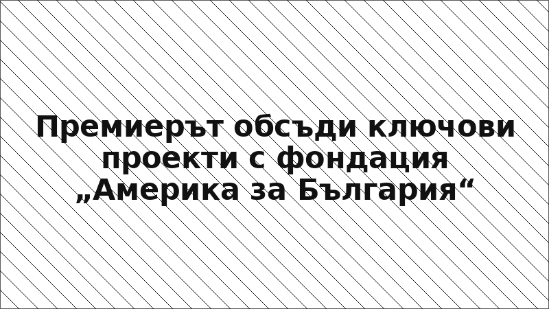 Премиерът обсъди ключови проекти с фондация „Америка за България“