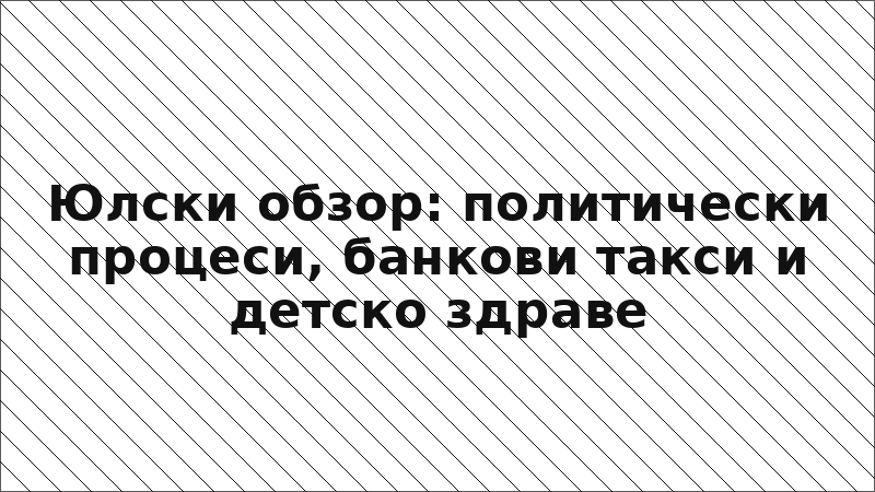 Юлски обзор: политически процеси, банкови такси и детско здраве