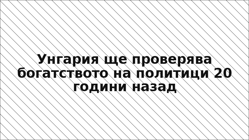 Унгария ще проверява богатството на политици 20 години назад