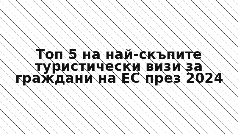 Топ 5 на най-скъпите туристически визи за граждани на ЕС през 2024