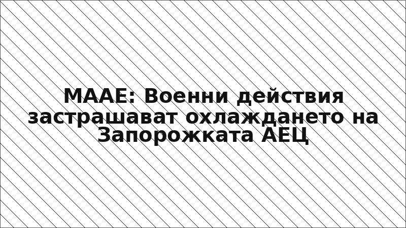 МААЕ: Военни действия застрашават охлаждането на Запорожката АЕЦ
