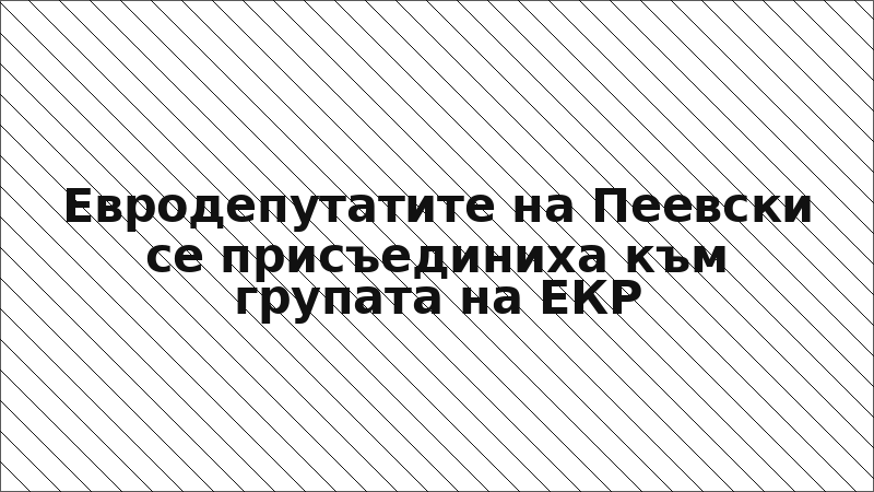 Евродепутатите на Пеевски се присъединиха към групата на ЕКР