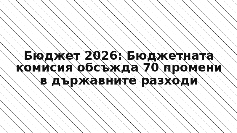 Бюджет 2026: Бюджетната комисия обсъжда 70 промени в държавните разходи