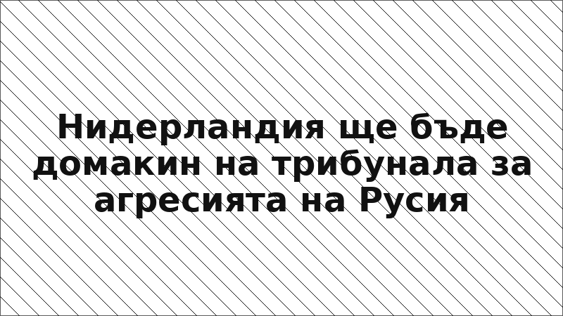 Нидерландия ще бъде домакин на трибунала за агресията на Русия