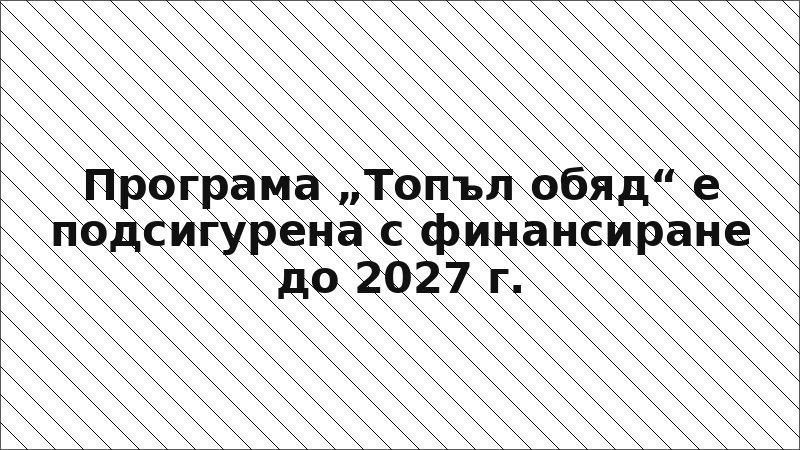Програма „Топъл обяд“ е подсигурена с финансиране до 2027 г.