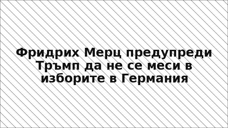 Фридрих Мерц предупреди Тръмп да не се меси в изборите в Германия